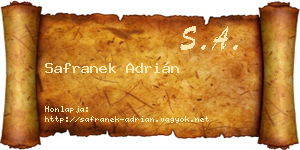Safranek Adrián névjegykártya
